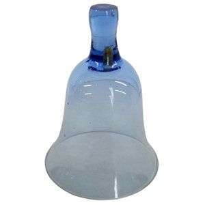 Vintage Light Blue Glass Bell No Dinger Decorative 3.25 inches Candle Snuffer